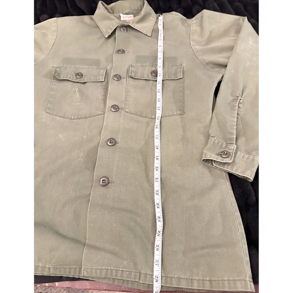 US Army Field Jacket Size Small  Green 1970s Military Olive Faded - Picture 5 of 13